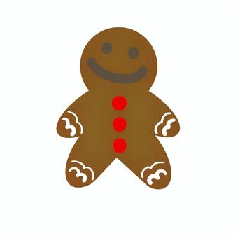 ジンジャークッキー　手描き ジンジャークッキー,クッキー,人型,かわいい,茶色,クリスマス,手描きのイラスト素材