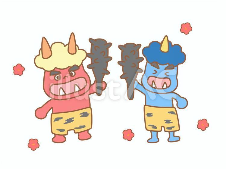 節分の鬼 鬼,金棒,節分のイラスト素材