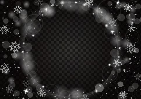 雪のキラキラ背景 雪,キラキラ,クリスマス,背景,フレーム,冬,玉ボケ,バナー,光,チラシのイラスト素材