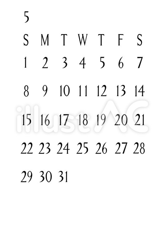 2022年5月・おしゃれカレンダーA４縦 5月,2022年,カレンダーのイラスト素材