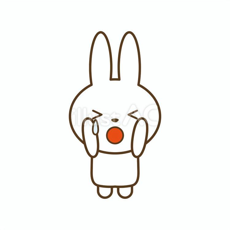 泣くうさぎのイラスト うさぎ,泣く,悲しいのイラスト素材