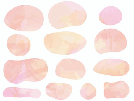 水彩の流体フレームセット オレンジ 背景,フレーム,水彩,パステル,淡色,やさしい,手描き,かわいい,流体シェイプ,流体のイラスト素材