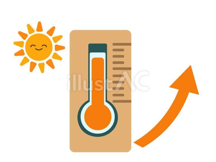 Free Vectors | A thermometer showing rising temperatures and a warm sun