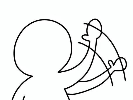 手を振る人 棒人間,シンプル,手,振る,人物,ジェスチャー,モノクロ,挙手,バイバイ,さよならのイラスト素材