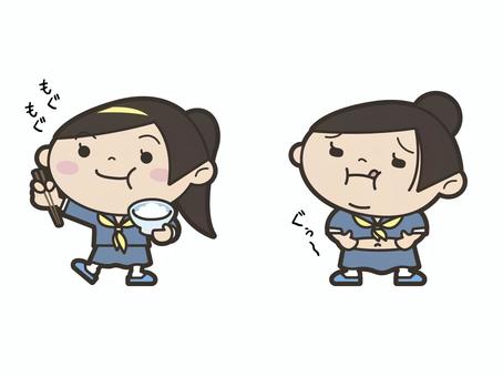 中学生(女子) 中学生(女子) 生徒,学校,中高生,女子,制服,セーラー服,十代,中学生,若者,成長のイラスト素材