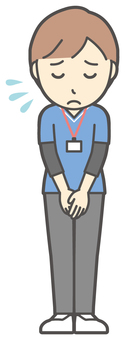  訪問看護師女性-058-全身 おじぎ,訪問看護師,看護師,女性,医療,病院,介護,ナース,在宅看護,クリニックのイラスト素材