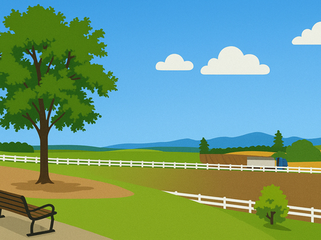 美瑛の丘の風景 美瑛の丘の風景 美瑛,北海道,丘,風景,青空,雲,牧草地,畑,牧場,公園のイラスト素材