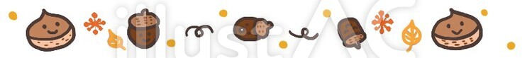 どんぐりとくりのライン 団栗,どんぐり,ドングリのイラスト素材