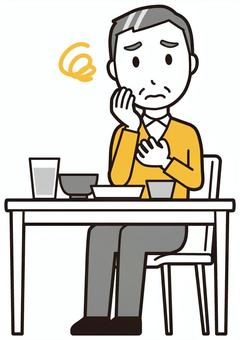 ニット中年男性(黄)-454-全身  ニット中年男性(黄)-454-全身 胃もたれ,おじさん,男性,中年,お父さん,パパ,シニア,ミドルエイジ,人物,かわいいのイラスト素材