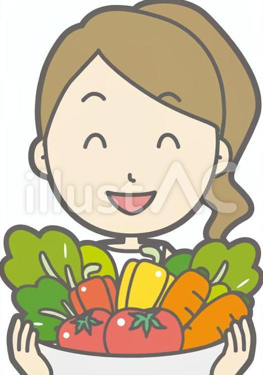 ポニー主婦g-野菜-バスト 人物,シンプル,イラストのイラスト素材