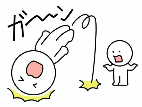 子供の一言にショックを受ける棒人間 ショック,子供,大人,棒人間,ビックリ,跳ぶ,頭を打つ,ガーン,一言,まさかのイラスト素材