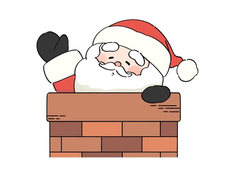 Illustration, santa claus, christmas, chimney, 