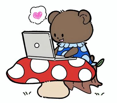 computer bear heart, , JPG and PNG