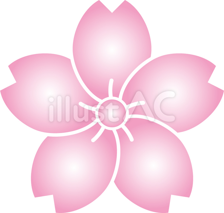桜紋3c 桜,捻じ山桜,紋のイラスト素材