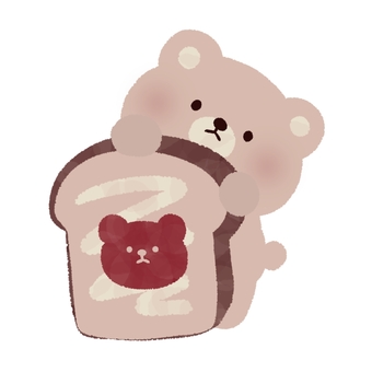 Illustration, bear, animal, bread, 