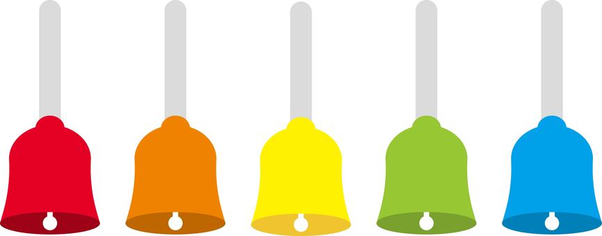 ハンドベル ベル,音楽,音,楽器,演奏,振る,カラフル,セット,可愛いのイラスト素材