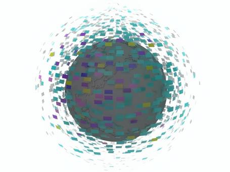 サイバー空間_地球 立体,３d,デジタル,サイバー,空間,地球のイラスト素材