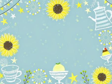 夏日茶話會, JPG 夏日茶話會, 夏天, 框架, 壁紙, JPG