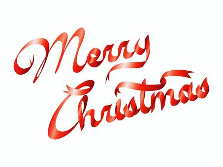 クリスマス リボンテキスト クリスマス,タイトル,テキスト,フォント,飾り文字,リボン,クリスマスカード,素材,広告,チラシのイラスト素材