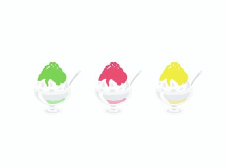 3種類かき氷 3種類かき氷 かき氷,食べ物,冷たいのイラスト素材