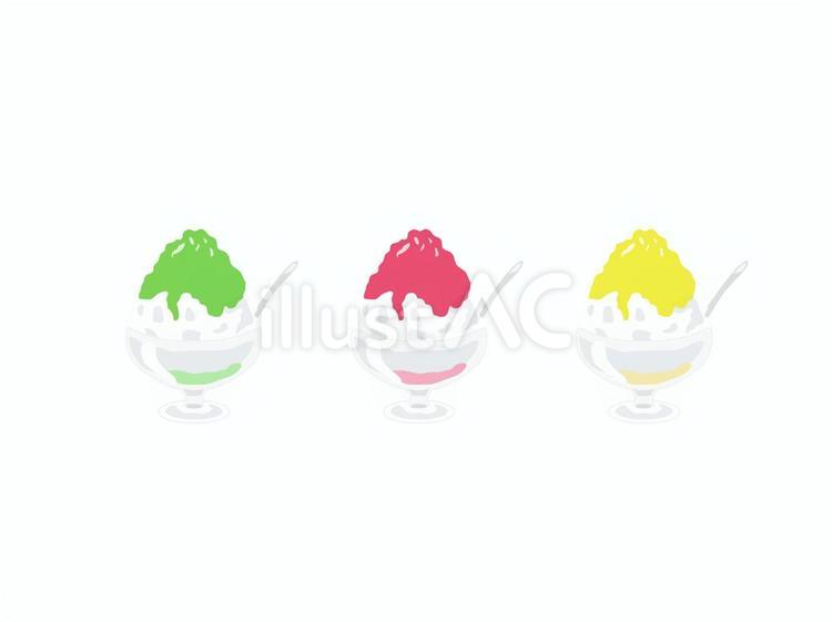 3種類かき氷 かき氷,食べ物,冷たいのイラスト素材