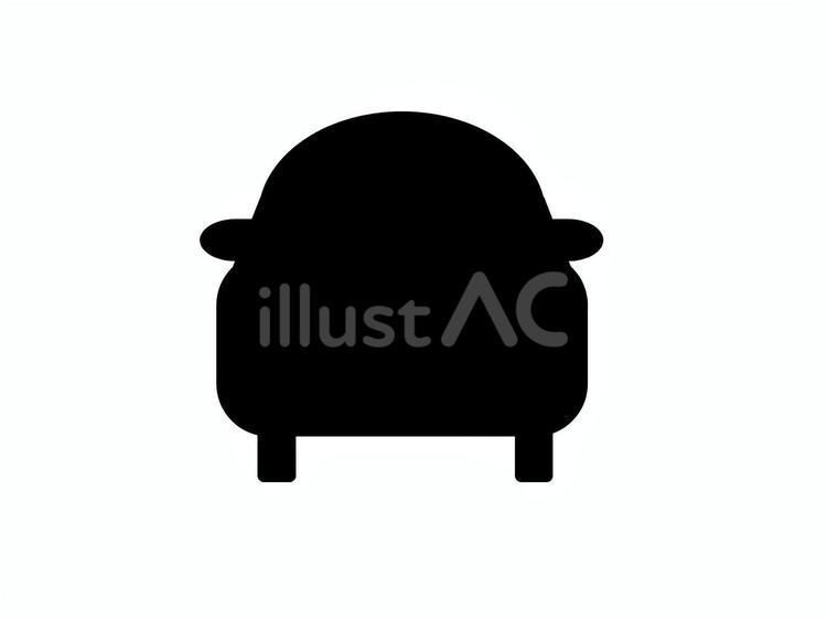 車のシルエット　前から 自動車,シルエット,黒のイラスト素材