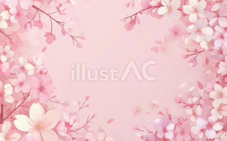 桜の花のメッセージカード_1 桜,花,ピンクのイラスト素材