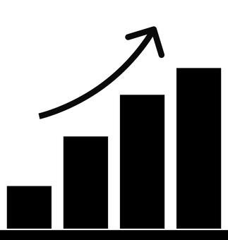 Illustration, grafik, arrow, rising, 
