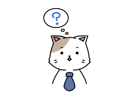 考えている猫 会社員 考えている猫 会社員 ねこ,悩む,困るのイラスト素材