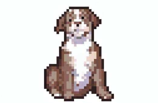 ドット絵動物 犬 ドット絵,動物,生き物,犬,レトロゲーム,8ビットのイラスト素材