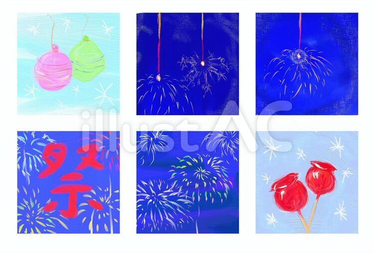 夏祭りのイメージ 八月,８月,想い出のイラスト素材
