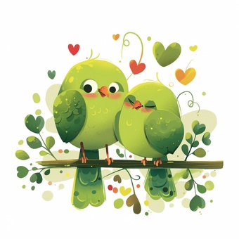 インコのカップル