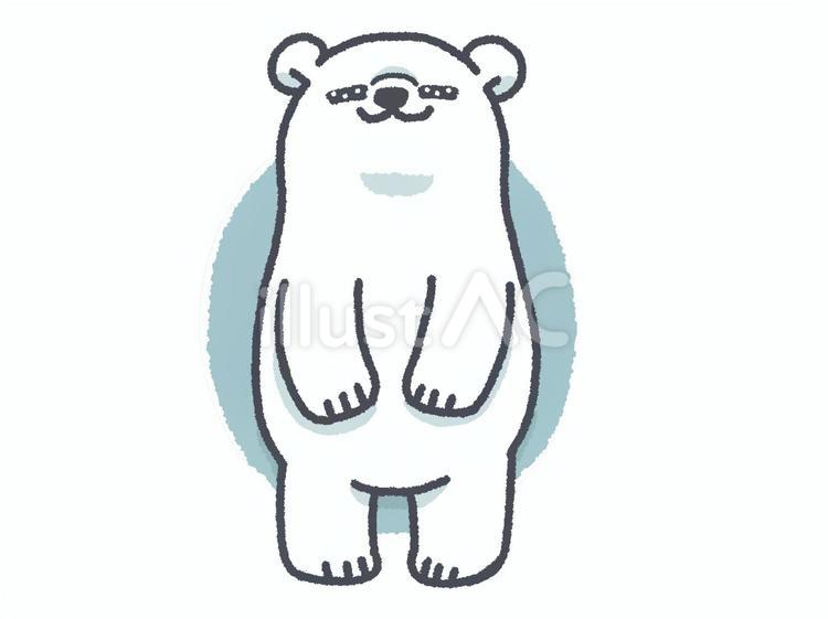 仰向けで寝る白くま 白くま,睡眠,手書きのイラスト素材