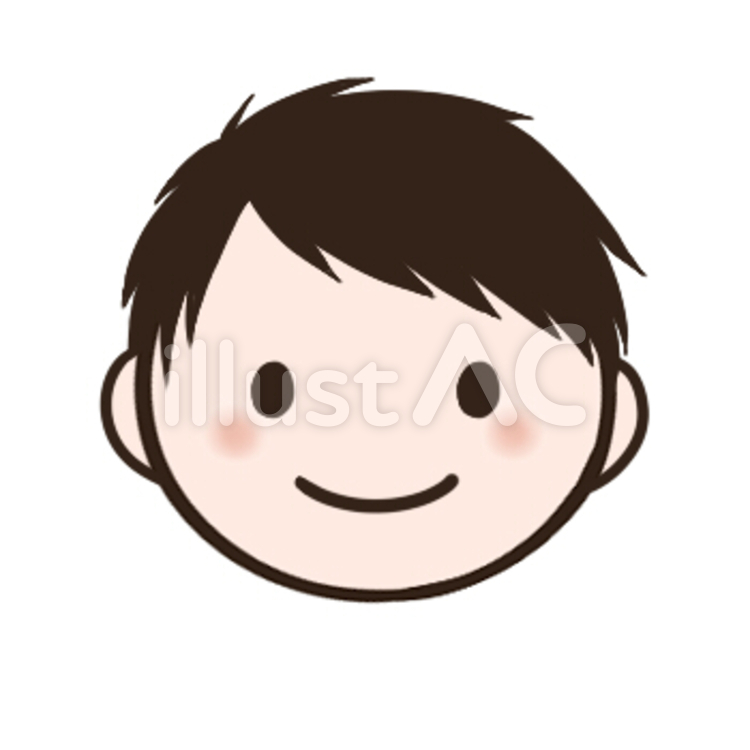 男性①顔喜 顔,かお,表情のイラスト素材