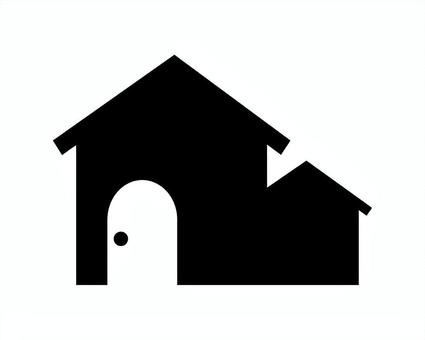 家のシルエット素材 家,シルエット,オープンハウス,戸建て,一軒家,平屋,注文住宅,住宅,シンプル,ハウスメーカーのイラスト素材