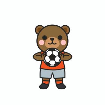 サッカーボールを持って気合をいれるクマ サッカーボール,ボール,サッカー部,部活動,部員,運動部,球技,部員募集,メンバー募集,練習のイラスト素材