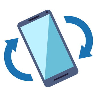 スマホアイコン_回転 スマホ,スマートフォン,回転,アイコン,通信,電話,液晶,端末,デバイス,単体のイラスト素材