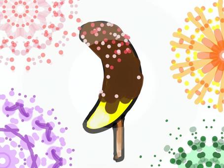 Illustration, chocolate banana, sweets, fruits, 