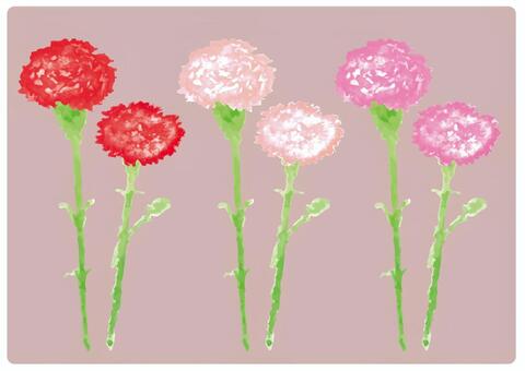 "Watercolor" carnation, , JPG, PNG and AI