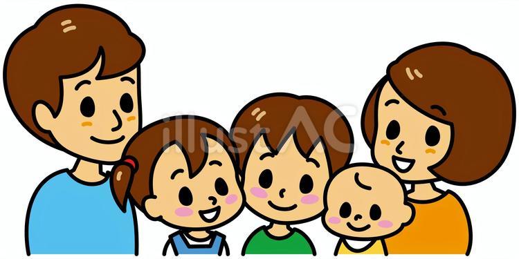 五人家族 五人家族,夫婦,若いのイラスト素材