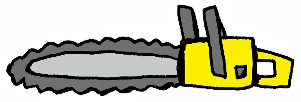 チェーンソー（黄） チェーンソー,解体,工具,道具,機械,林業,伐採,ノコギリ,作業,切るのイラスト素材
