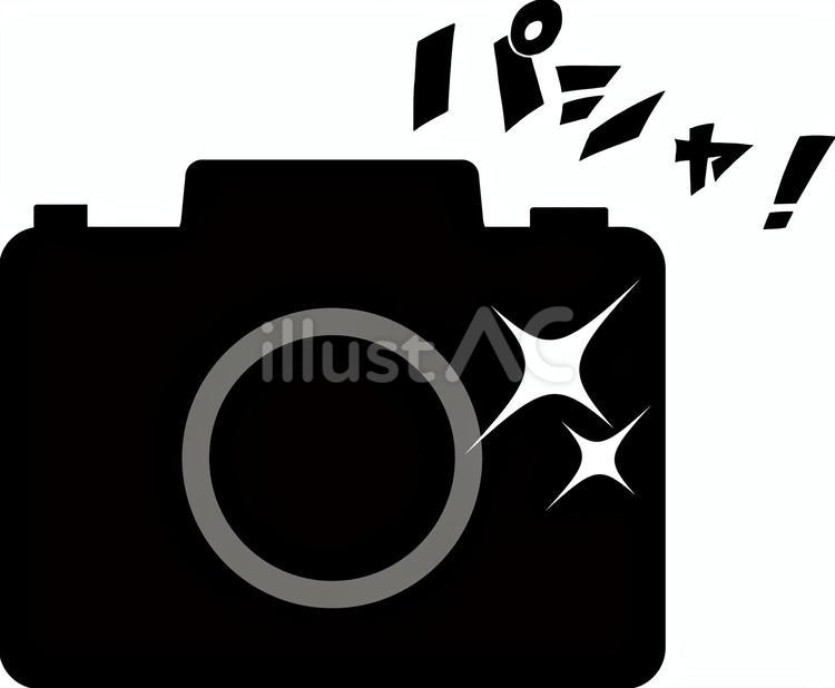 カメラ　シルエット2　効果音付き2 カメラ,写真,撮影のイラスト素材