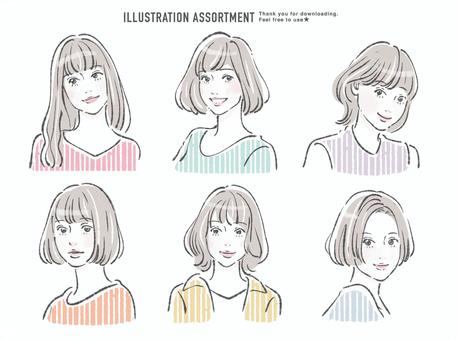 Female illustration set JPG/PNG/AI, JPG, PNG and AI Female illustration set JPG/PNG/AI, , JPG, PNG and AI