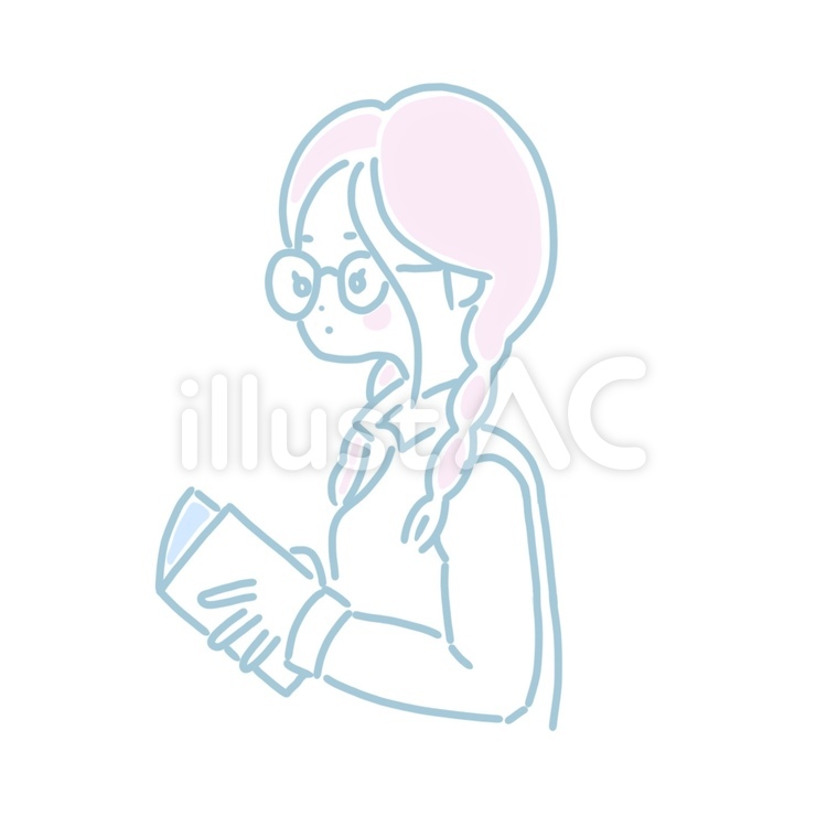 本と女性 本,読書,雑誌のイラスト素材
