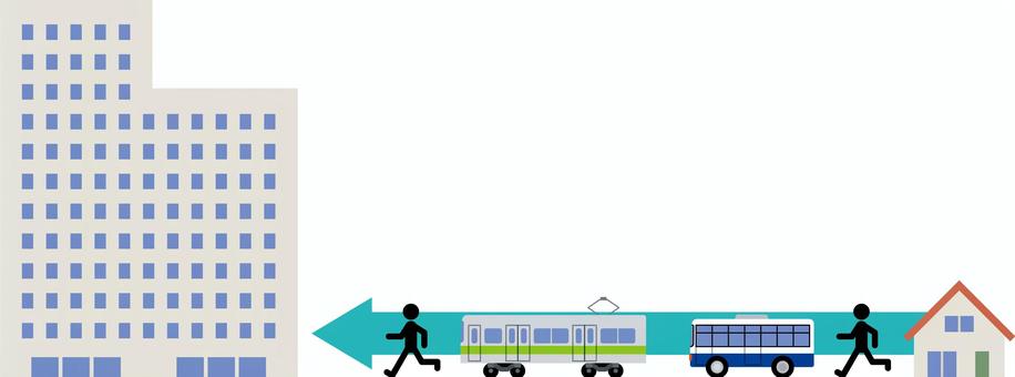 Illustration, attendance, commuting, come to the office, 