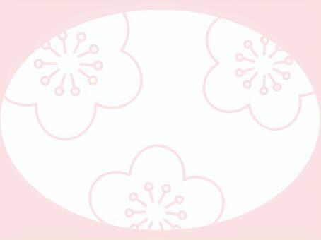 梅の花　フレーム　枠　ピンク 梅,花,植物,柄,和柄,和模様,和風,縁起,ポップ,かわいいのイラスト素材