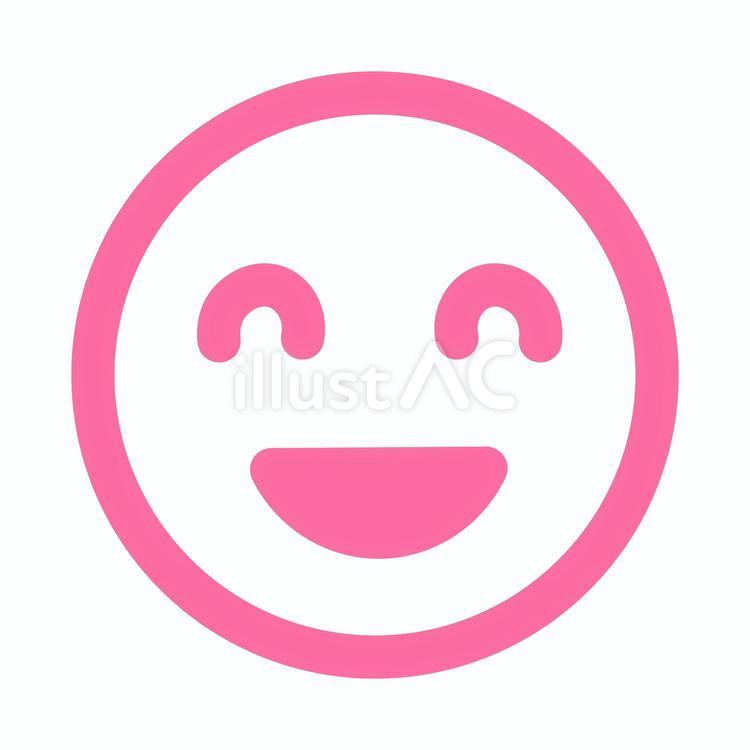 笑顔のシンプル顔マーク2　ピンク 顔,文字,笑顔のイラスト素材