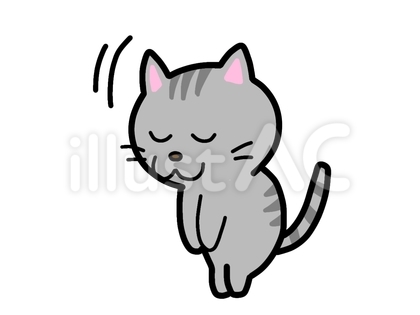 イラスト素材:頭を下げるサバトラ猫 3