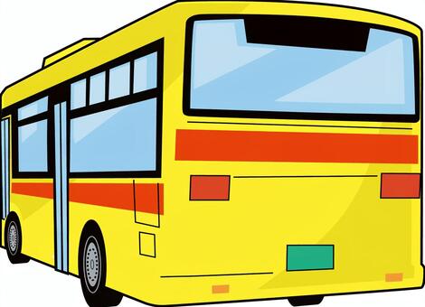 路線バス　　 路線バス,公共交通,走行,後ろ向き,車体,大型,移動,ライン,黄のイラスト素材