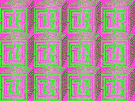 立方体の迷路柄のシームレスな背景壁紙素材 迷路,柄,立方体のイラスト素材